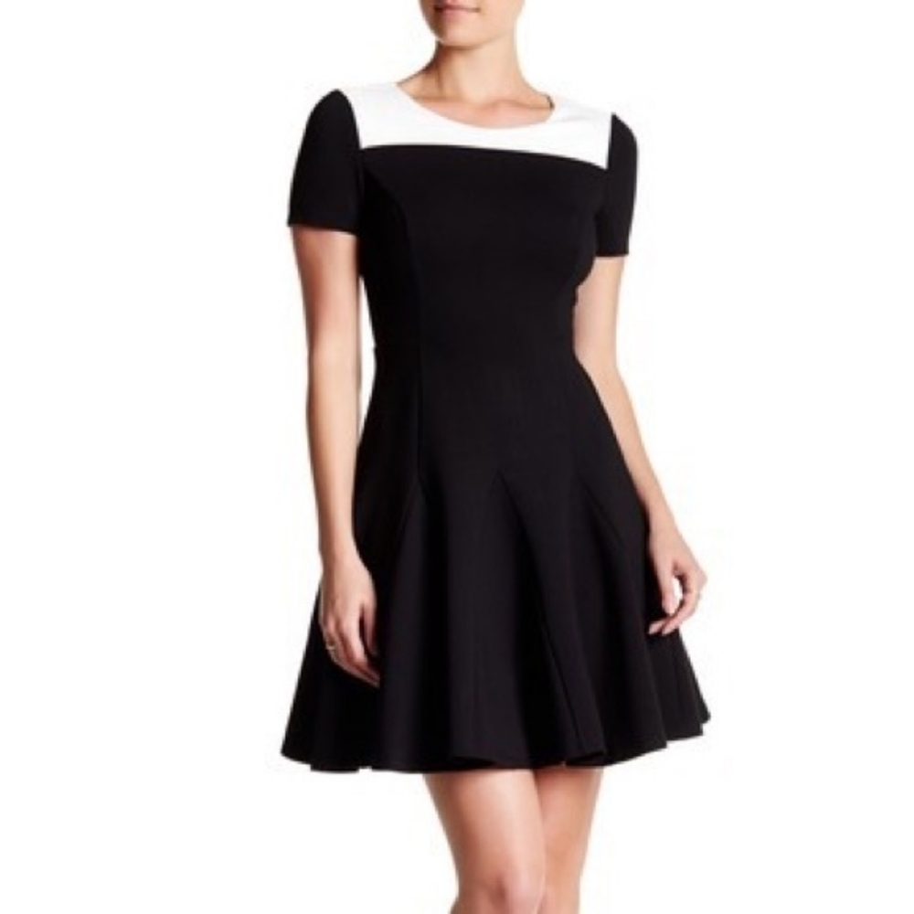 Halston Heritage Black and White Mini Dress